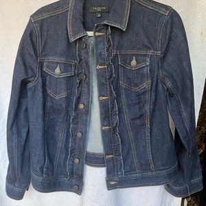 Talbots Petite Jean Jacket with Ruffle Trim